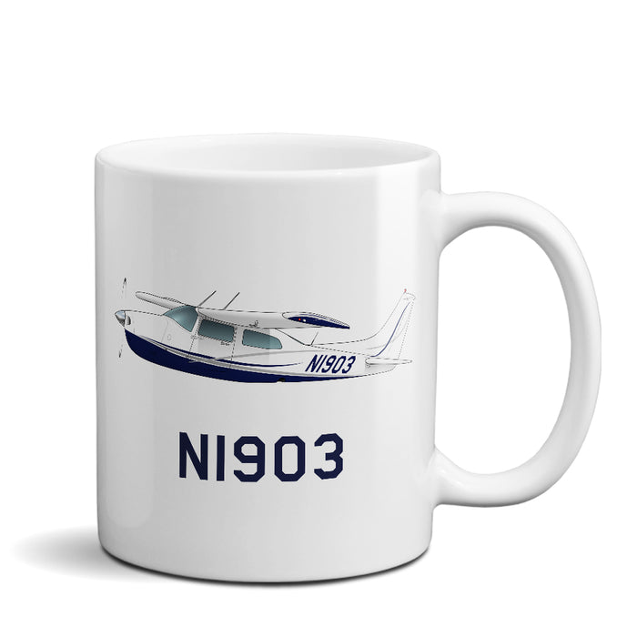 Airplane Ceramic Custom Mug AIR35JJ21035EKLI9FE-BG1 - Personalized w/ N#