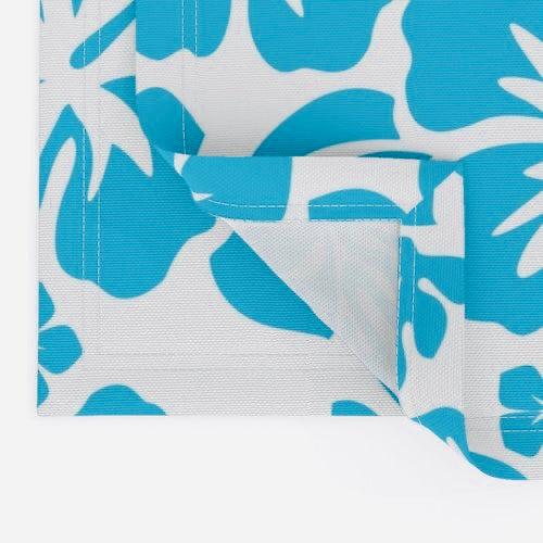 Aqua Blue Hawaiian Flowers Placemats - Extremely Stoked
