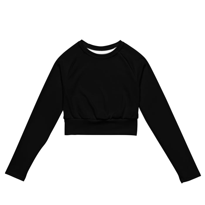 Black Long Sleeve Crop Top - Eco Swim & Athleisure Shirt by Extremely Stoked®