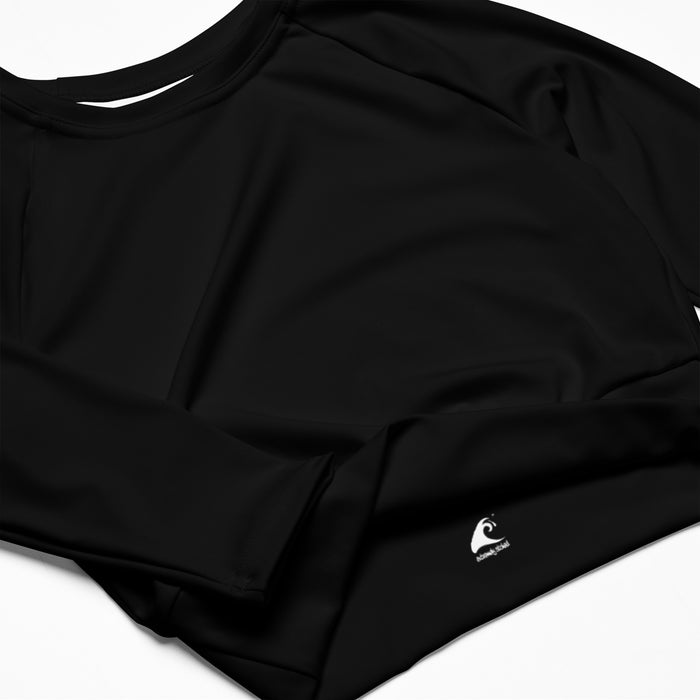 Black Long Sleeve Crop Top - Eco Swim & Athleisure Shirt by Extremely Stoked®
