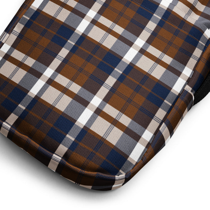 Brown and Navy Blue Plaid Crossbody Bag - Beach & Surf Style by Extremely Stoked®