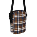 Brown and Navy Blue Plaid Crossbody Bag - Beach & Surf Style by Extremely Stoked®