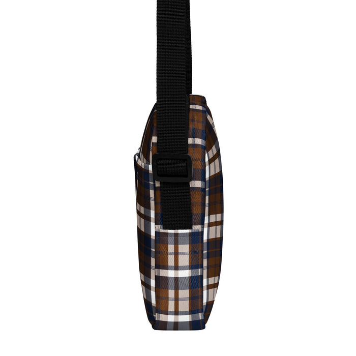 Brown and Navy Blue Plaid Crossbody Bag - Beach & Surf Style by Extremely Stoked®