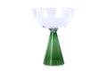 Colorful Handblown Drinkware Coupe, Green-  5.24x4 Inches