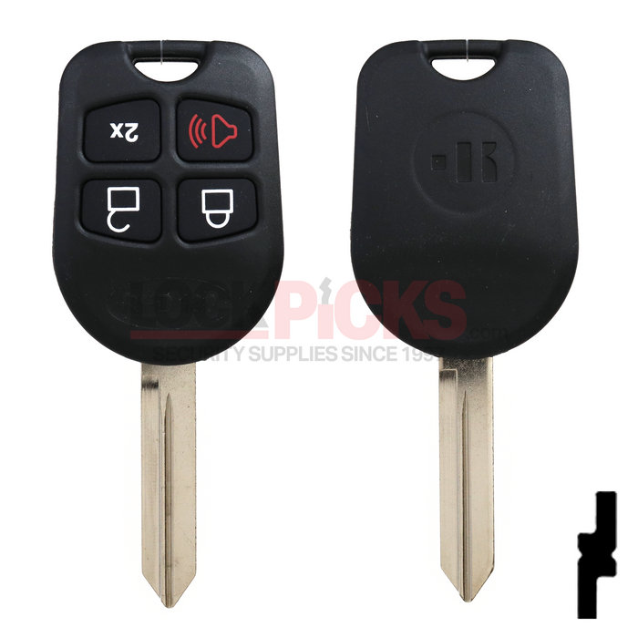Ford 4-Button 40-Bit Cloneable Remote Head Key -by Keyline