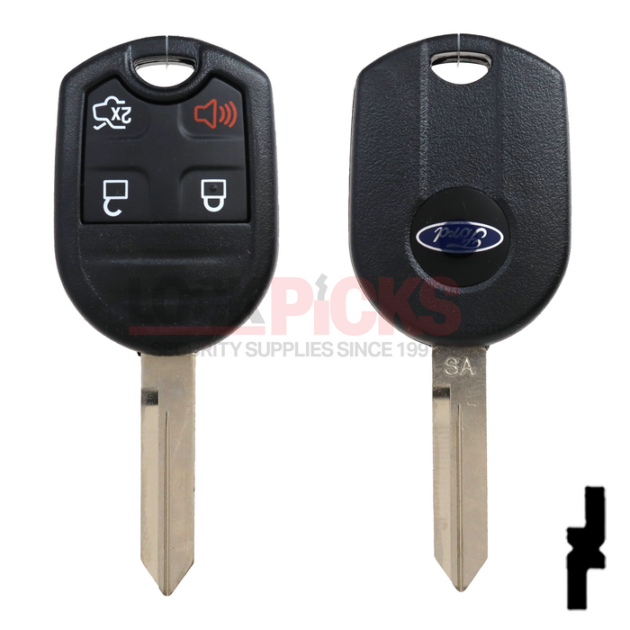 Ford (5912512) 4-Button Remote Head Key w/ Ford Logo Tex 4D-63 (80-Bit) - by Strattec