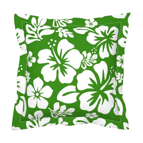 Fresh Green and White Hawaiian Flowers Euro Pillow Sham – Extremely Stoked® Eco Beach Luxe Collection