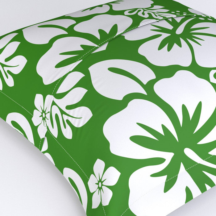 Fresh Green and White Hawaiian Flowers Euro Pillow Sham – Extremely Stoked® Eco Beach Luxe Collection