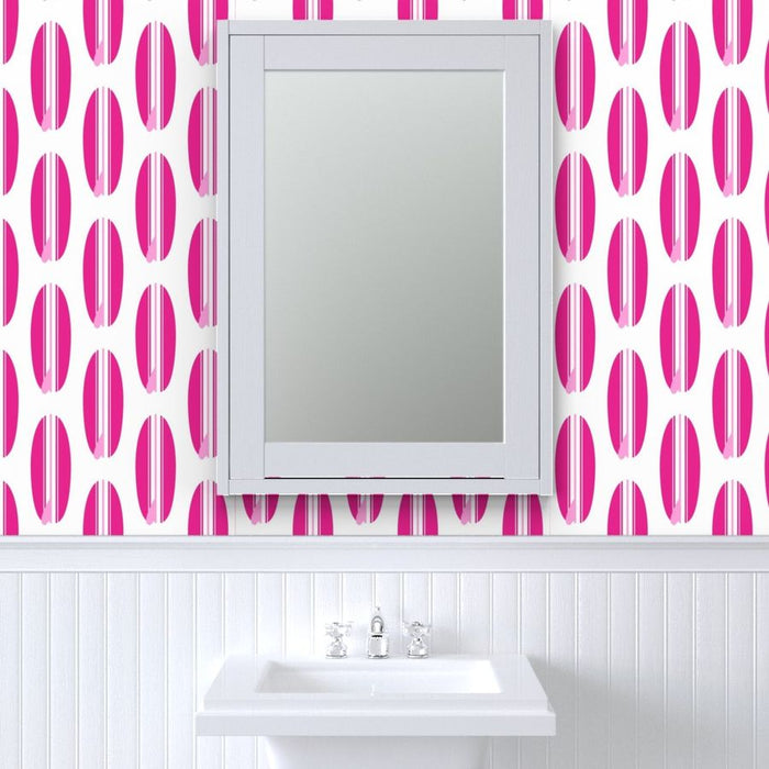surfer girl pink classic surfboards wallpaper