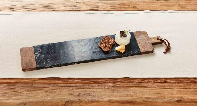LONG WOOD BLACK MARBLE BOARD- IN STORE PICK UP ONLY!
