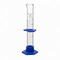 Measuring Cylinder Borosilicate Glass With Detachable Plastic Base Protection Collar ASTM Class A