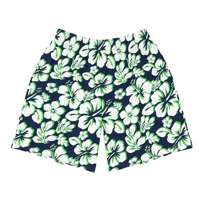 Men’s Navy Blue, Lime Green & White Hawaiian Eco Athleisure Shorts | Extremely Stoked®