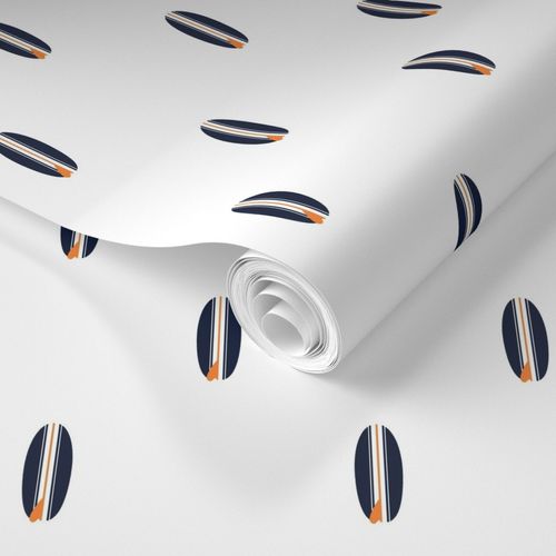 Navy Blue and Orange Classic Mini Size Surfboards Wallpaper - Extremely Stoked