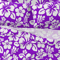 Purple and White Hawaiian Flowers Sheet Set from Surfer Bedding™️ Medium Scale - Extremely Stoked