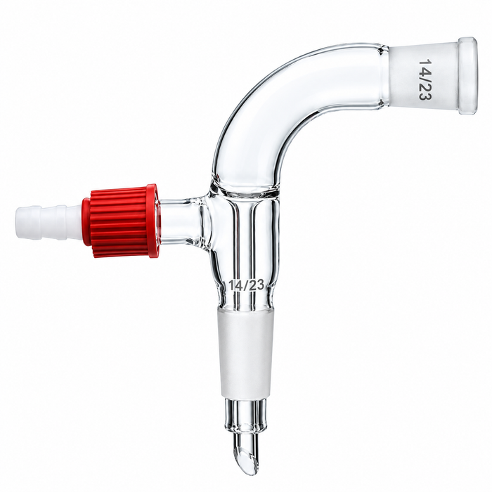 Receiver Adapter Bend Borosilicate Glass With Vacuum Connection
