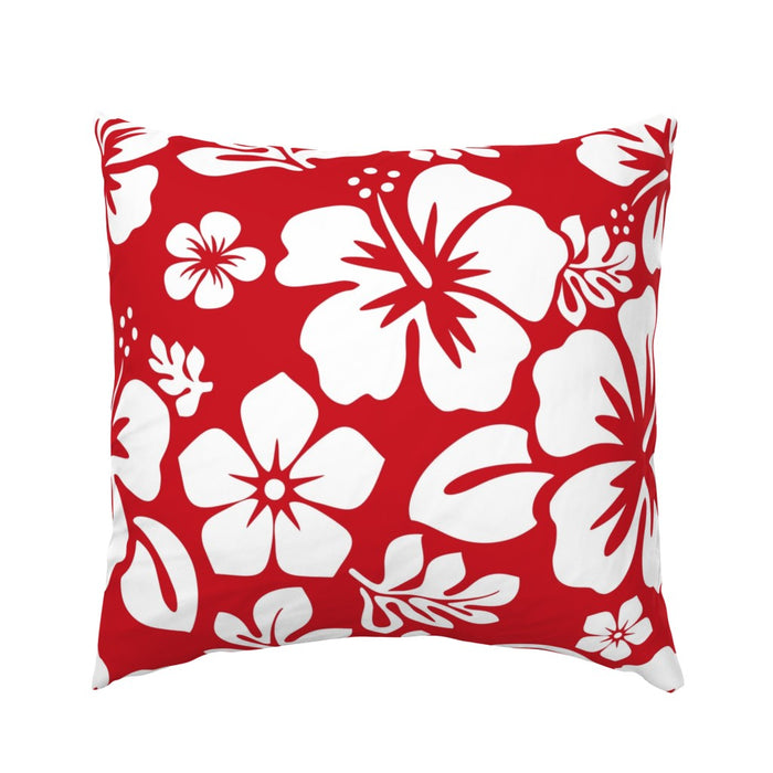 Red and White Hawaiian Flowers Euro Pillow Sham – Extremely Stoked® Eco Beach Luxe Collection
