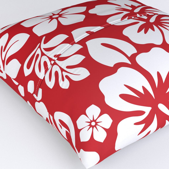 Red and White Hawaiian Flowers Euro Pillow Sham – Extremely Stoked® Eco Beach Luxe Collection