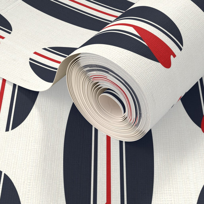 Red, White and Blue Classic Surfboards Wallpaper - Extremely Stoked® Eco Beach Luxe Collection