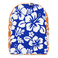 Royal Blue and Orange Hawaiian Print Backpack - Extremely Stoked