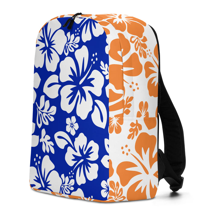 Royal Blue and Orange Hawaiian Print Backpack - Extremely Stoked