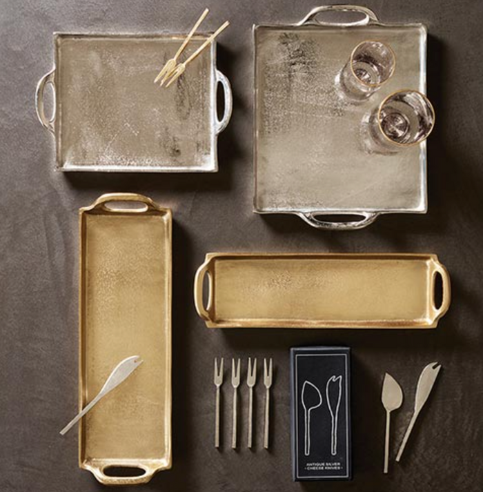 SILVER ALUMINUM TRAY - 2 SIZES