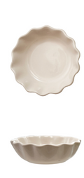 STONEWARE SCALLOPED BOWL - 3 COLORS