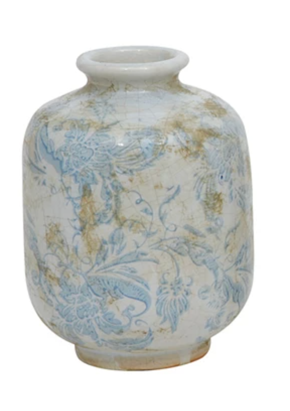 TERRA-COTTA VASE WITH PATTERN - 3 STYLES