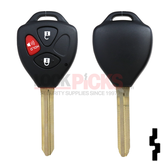 Toyota Yaris 3-Button Remote Head Key (FCC ID: HYQ12BBY) H-Chip -by Kee-Co