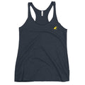 Women’s Navy Blue Racerback Tank Top with Yellow Epic Wave Logo – Extremely Stoked® Athleisure