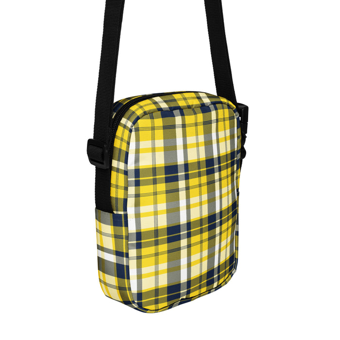Yellow and Navy Blue Plaid Crossbody Bag - Beach & Surf Style by Extremely Stoked®