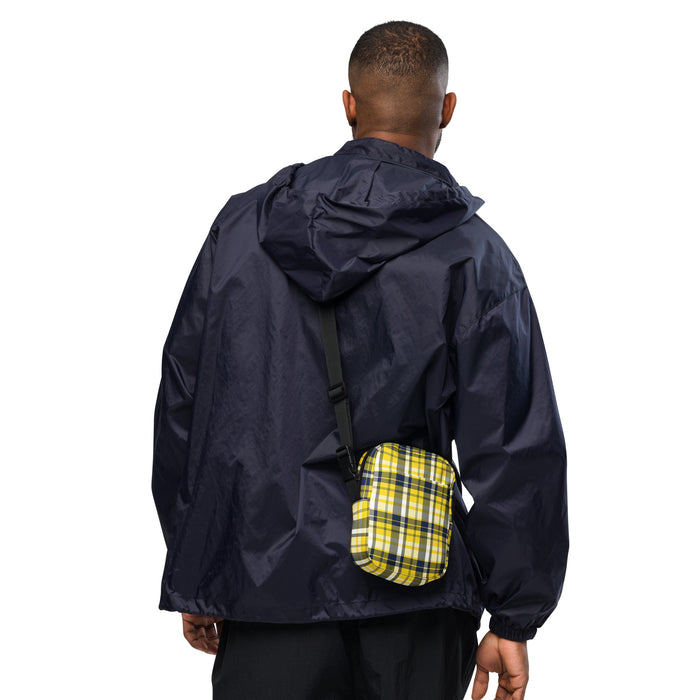 Yellow and Navy Blue Plaid Crossbody Bag - Beach & Surf Style by Extremely Stoked®