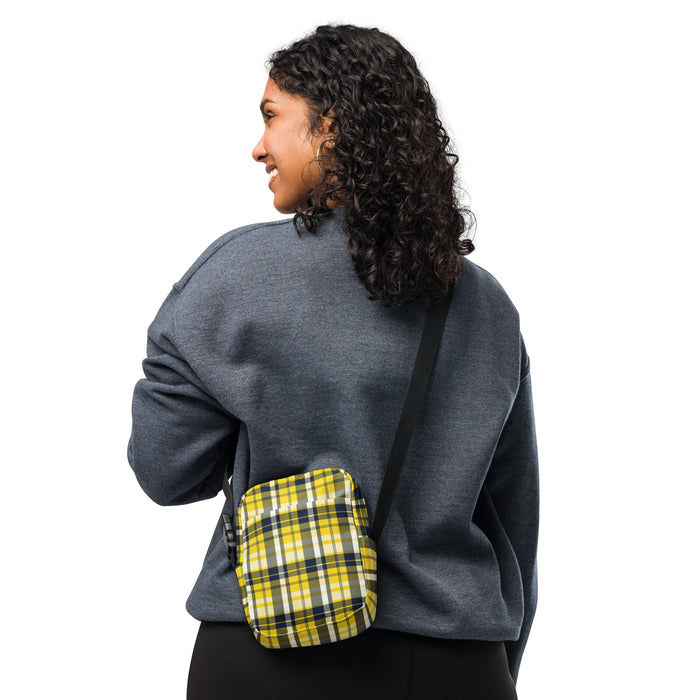 Yellow and Navy Blue Plaid Crossbody Bag - Beach & Surf Style by Extremely Stoked®