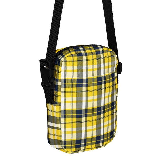 Yellow and Navy Blue Plaid Crossbody Bag - Beach & Surf Style by Extremely Stoked®