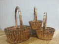 Oval Gold Twigs Baskets S/3